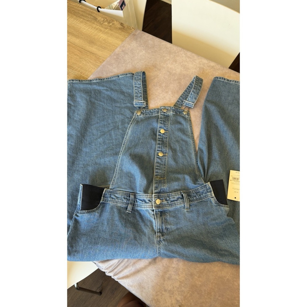 NWT Isabel Maternity Denim Overalls Size 10/29 Wide Leg Blue Jeans